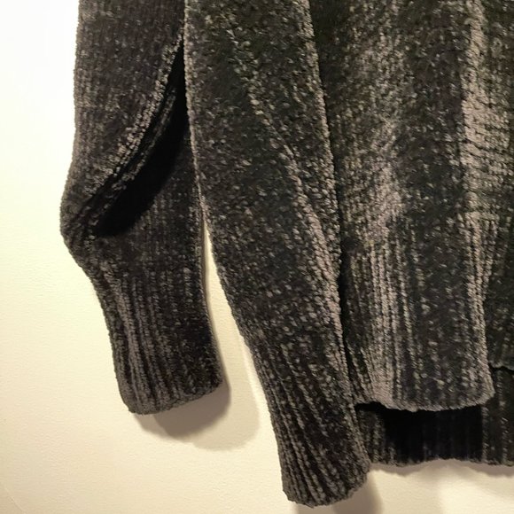 Zara Black Chanile Oversized V-Neck Chunky Knit Sweater, Size Small - Picture 8 of 10